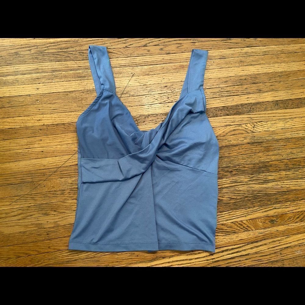 Urban Outfitters blue twist sleeveless crop tank top